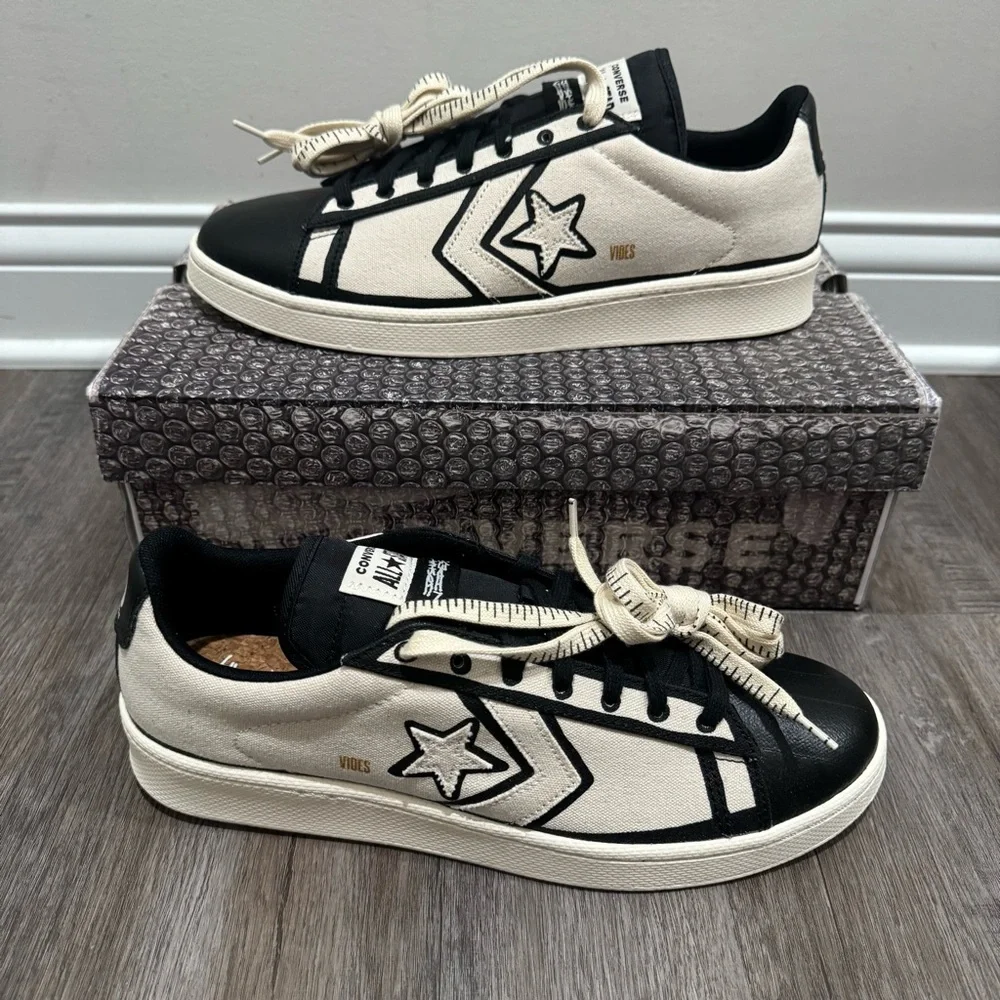 Converse Joshua Vides x Pro Leather Made in Studio Black White Low Sneakers